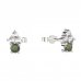BG garnet earring 159 03 - Metal: Silver - gold plated 925, Stone: Moldavit and garnet