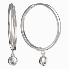 BG zlaté náušnice 102 Bílé zlato - 585 Diamant