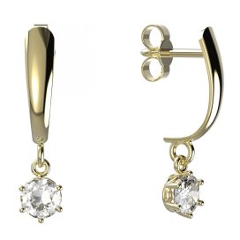 BG zlaté náušnice 1294 Žluté zlato - 585 Diamant