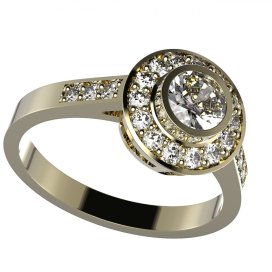 BG zlatý diamantový prstýnek 755 Žluté zlato - 585 Diamant lab-grown