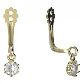 BeKid zlatý kompoment dětské náušnice 3MM - I3 Žluté zlato - 585 Bílý kubický zirkon