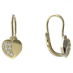 BeKid dětské náušnice srdíčko 1406 Žluté zlato - 585 Diamant