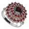BG prsten 457-Z kulatého tvaru - Kov: Stříbro 925 - rhodium, Kámen: Granát
