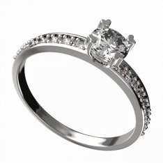 BG zlatý diamantový prstýnek 885 E Bílé zlato - 585 Diamant lab-grown