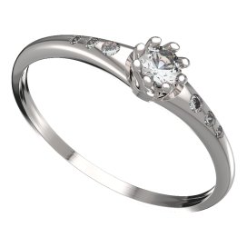 BG zlatý prstýnek 554 K Bílé zlato - 585 Diamant