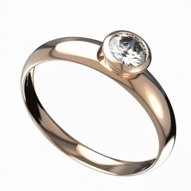 BG zlatý diamantový prstýnek 555 T Růžové zlato 585 (30-90dní) Diamant lab-grown