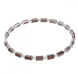 BG náramek 536 Stříbro 925 - rhodium Granát