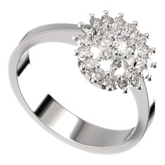 BG zlatý prstýnek 970 Bílé zlato - 585 Diamant
