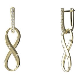 BG zlaté náušnice 640 Žluté zlato - 585 Diamant