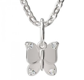 BeKid dětský přívěšek  motýlek 845 Bílé zlato - 585 Diamant