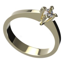 BG zlatý prstýnek 775 Bílé zlato - 585 Růžový kubický zirkon