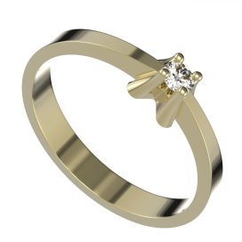 BG zlatý diamantový prstýnek 770 Žluté zlato - 585 Diamant lab-grown