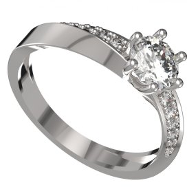 BG zlatý  prstýnek 1449/zásnubní-snubní/ Bílé zlato - 585 Diamant
