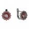 BG earring circular 098-07 - Metal: Silver 925 - rhodium, Stone: Garnet