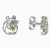 BeKid, Gold kids earrings -1192 - Switching on: Puzeta, Metal: White gold 585, Stone: Green cubic zircon