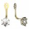 BeKid Gold earrings components 5 - Metal: Yellow gold 585, Stone: Red cubic zircon