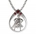 BG garnet pendant - 047 Aquarius - Metal: Silver 925 - rhodium, Stone: Garnet
