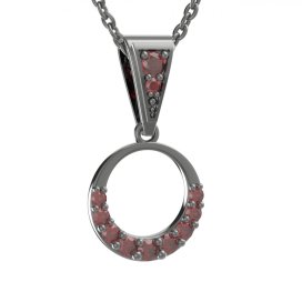 BG přívěs granátový kruh 1409 Stříbro 925 - ruthenium (30-90dní) Granát