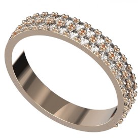 BG zlatý diamantový prstýnek 1440 /zásnubní-snubní/ Růžové zlato 585 (30-90dní) Diamant lab-grown