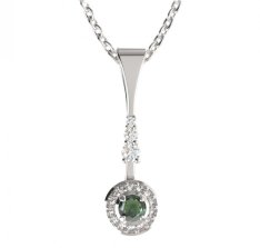 BG přívěs ktlhového tvatl 541-B Stříbro 925 - rhodium Vltavín a  kubický zirkon