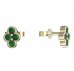 BeKid, Gold kids earrings -295 - Switching on: Puzeta, Metal: Yellow gold 585, Stone: Green cubic zircon