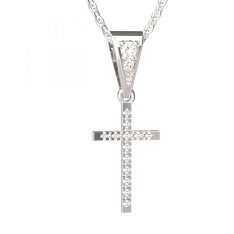 BG zlatý přívěšek křížek 1165k Bílé zlato - 585 Diamant