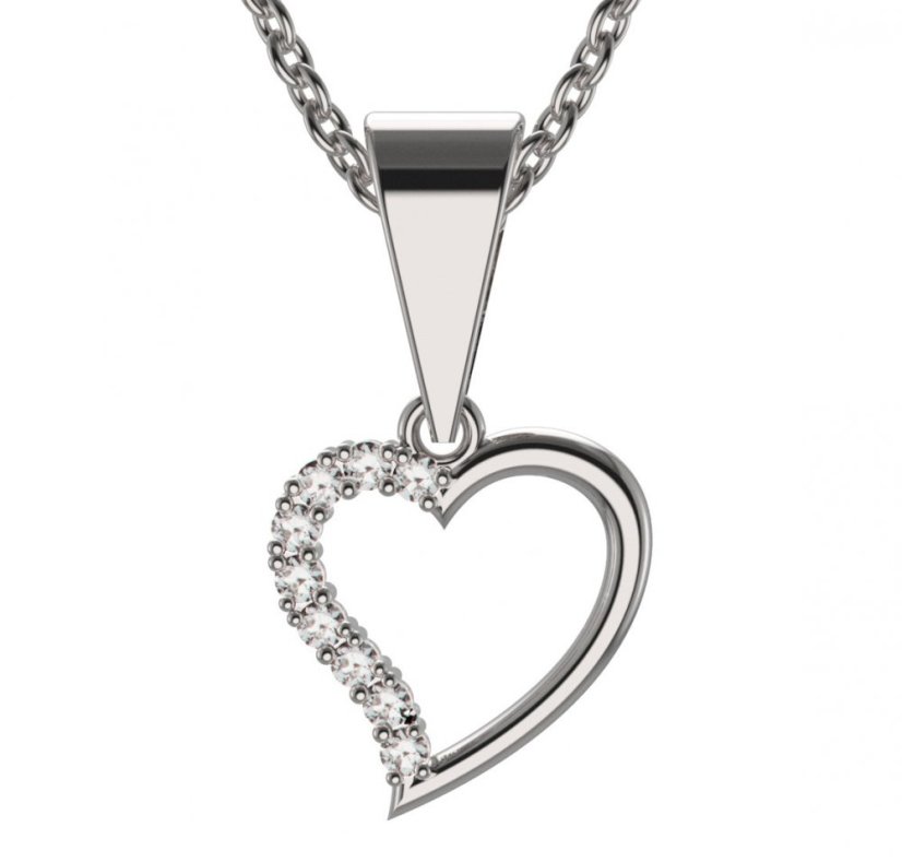BG zlatý přívěšek srdíčko 1250 Bílé zlato - 585 Diamant