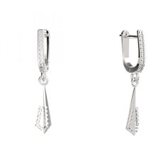 BG zlaté náušnice 1360 Bílé zlato - 585 Diamant