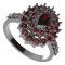 BG ring 001-Z oval - Metal: Silver 925 - rhodium, Stone: Garnet
