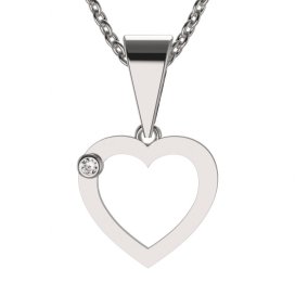 BG zlatý diamantový přívěšek srdíčko 1551 Bílé zlato - 585 Diamant lab-grown