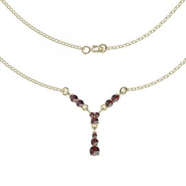 BG náhrdelník 033 Stříbro 925 - ruthenium (30-90dní) Vltavín a granát