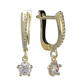 BG zlaté náušnice 874 Žluté zlato - 585 Diamant