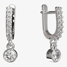 BG zlaté náušnice 722 Bílé zlato - 585 Diamant