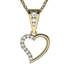BG zlatý diamantový přívěšek srdíčko 1250 Žluté zlato - 585 Diamant lab-grown