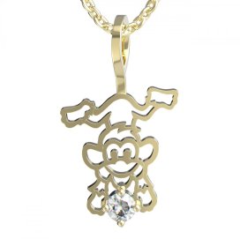 BeKid dětský přívěšek opička 1190 Žluté zlato - 585 Diamant
