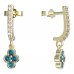 BeKid, Gold kids earrings -295 - Switching on: Pendant hanger, Metal: Yellow gold 585, Stone: Light blue cubic zircon