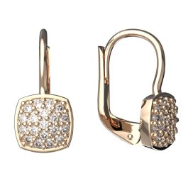 BG zlaté náušnice 1581 Růžové zlato 585 (30-90dní) Bílý kubický zirkon