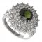 BG ring circular 457-Y - Metal: Silver 925 - rhodium, Stone: Moldavit and garnet