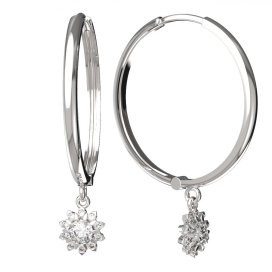 BG zlaté diamantové náušnice 987 Bílé zlato - 585 Diamant lab-grown