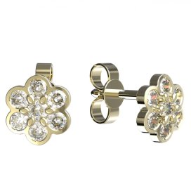 BG zlaté náušnice 866 Žluté zlato - 585 Diamant
