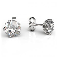 BG zlaté náušnice 875 Bílé zlato - 585 Diamant