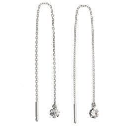 BG zlaté náušnice s diamanty 869 Bílé zlato - 585 Diamant lab-grown