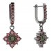 BG square earring 105-94 - Metal: Silver 925 - rhodium, Stone: Garnet