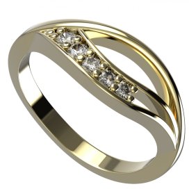 BG zlatý diamantový prsten 462 Žluté zlato - 585 Diamant lab-grown