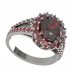 BG prsten s oválným kamenem 977 - Kov: Pozlacené stříbro 925, Kámen: Vltavín a granát