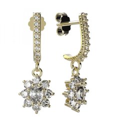 BG zlaté náušnice s diamanty 627 Žluté zlato - 585 Diamant lab-grown