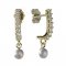 BG zlaté náušnice 1290 s bílou perlou - Zapínání: Puzeta závěs 61, Kov: Žluté zlato 585, Kámen: Kubický zirkon a perla