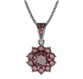 BG přívěs kulatý 011-1 Stříbro 925 - ruthenium (30-90dní) Granát