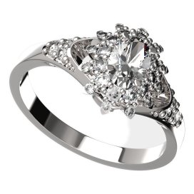 BG zlatý diamantový prstýnek 976 Bílé zlato - 585 Diamant lab-grown