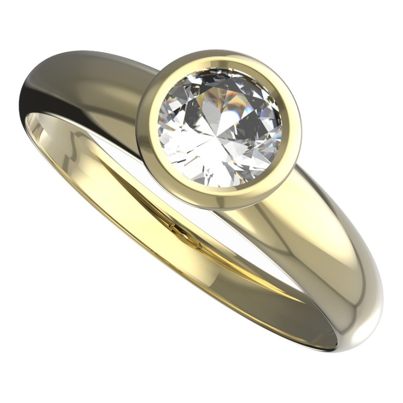 BG zlatý prstýnek 557 T Žluté zlato - 585 Diamant